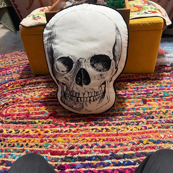 Rachel Zoe Other - Rachel Zoe White and Black Skull Accent Pillow
